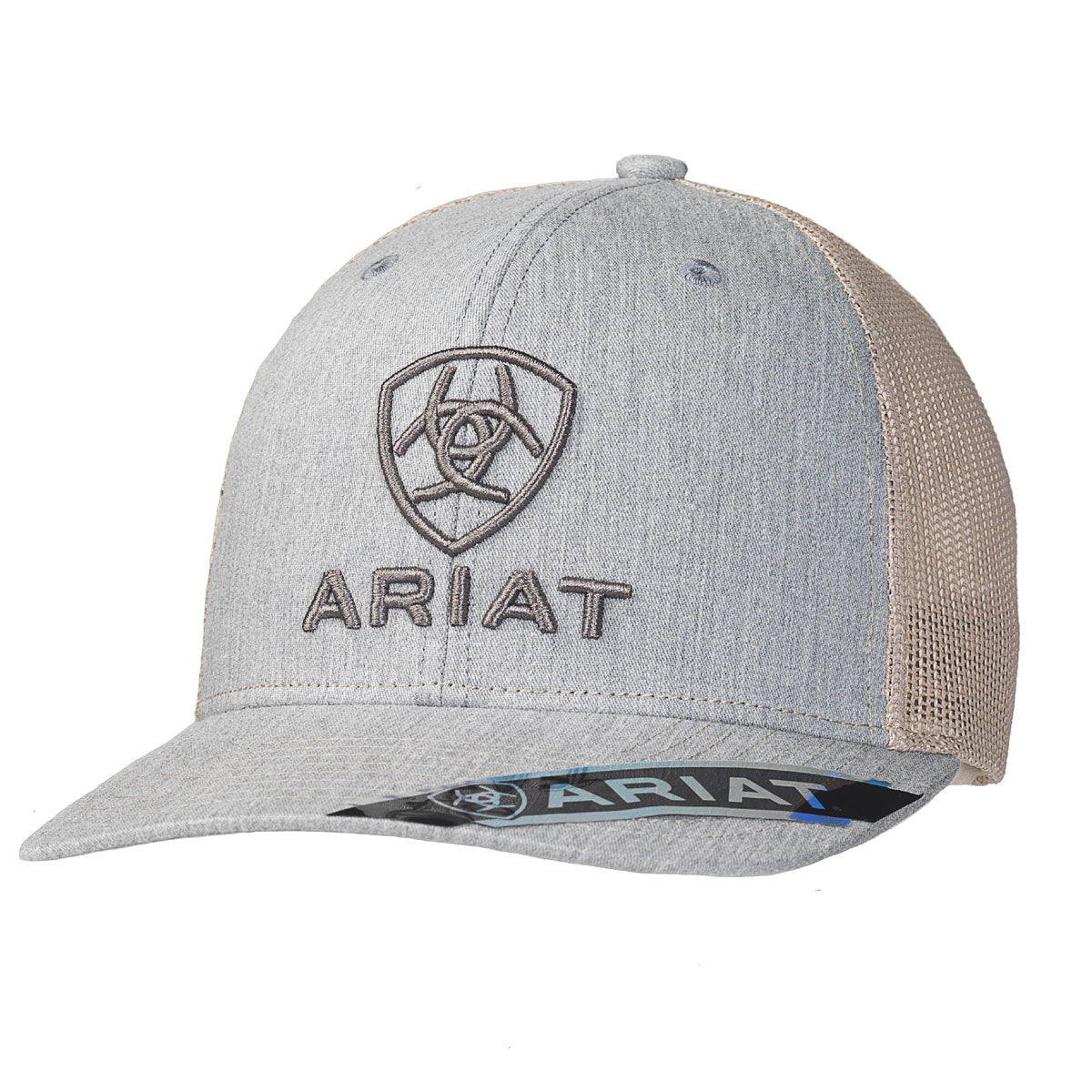 Ariat Heather Grey & Steel Stacked Logo Cap