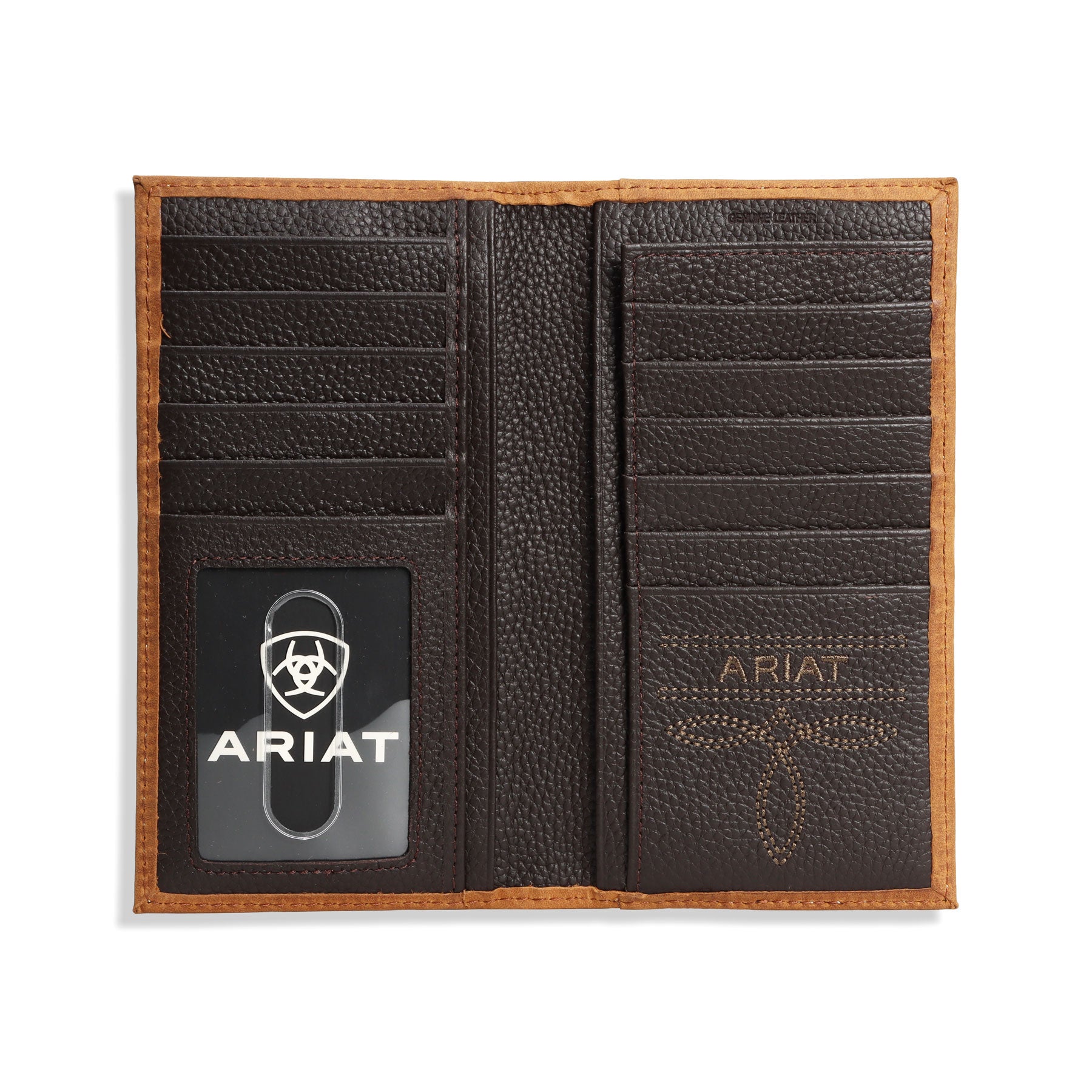 Ariat Medium Brown Vertical Debossed Rodeo Wallet