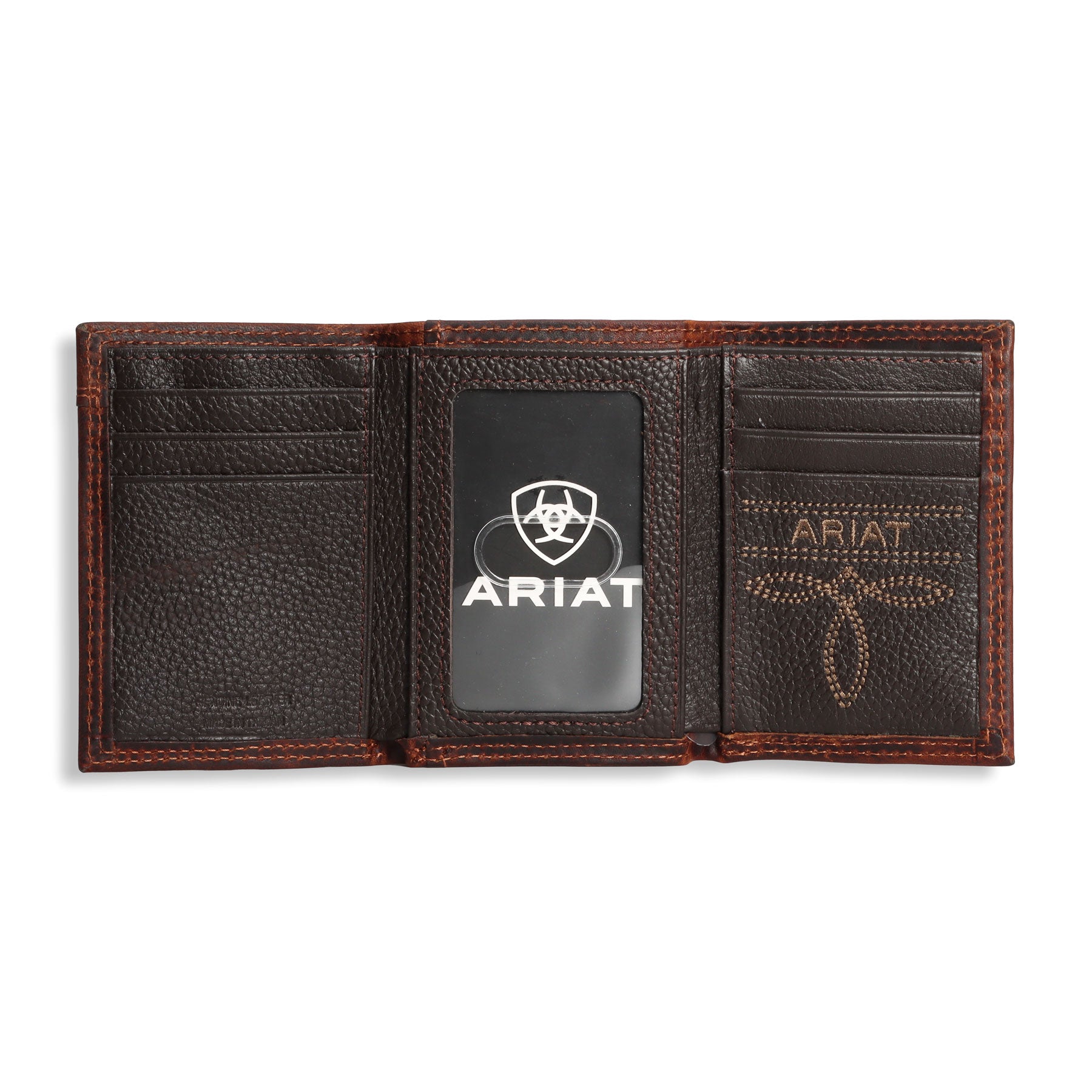 Ariat Brown Center Bump Trifold Wallet