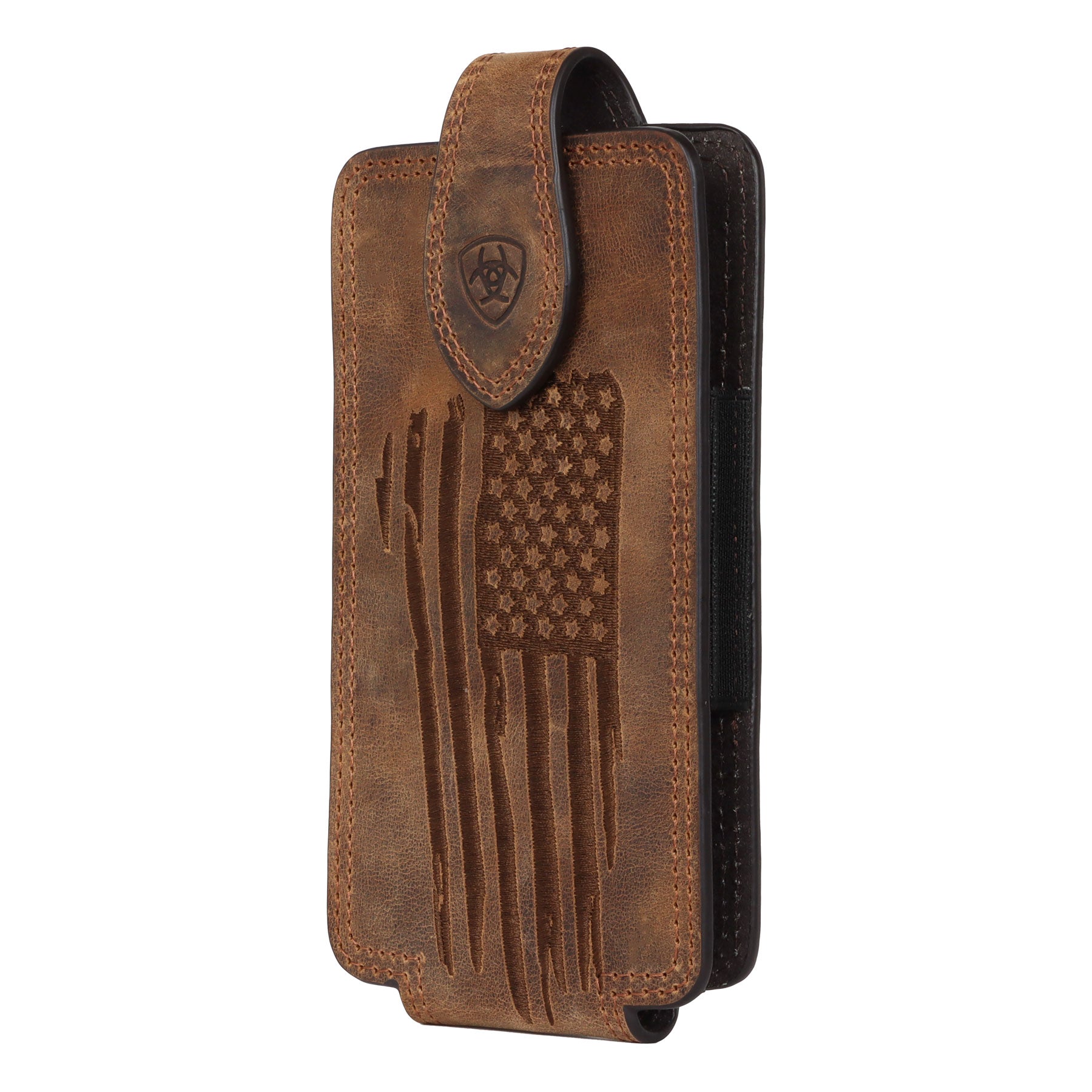 Ariat Brown Large Stitched Flag Phone Case