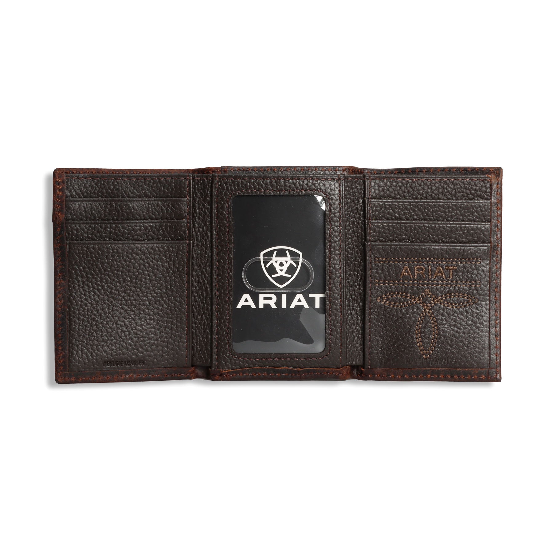 Ariat Rowdy Brown Stitched Trifold Wallet