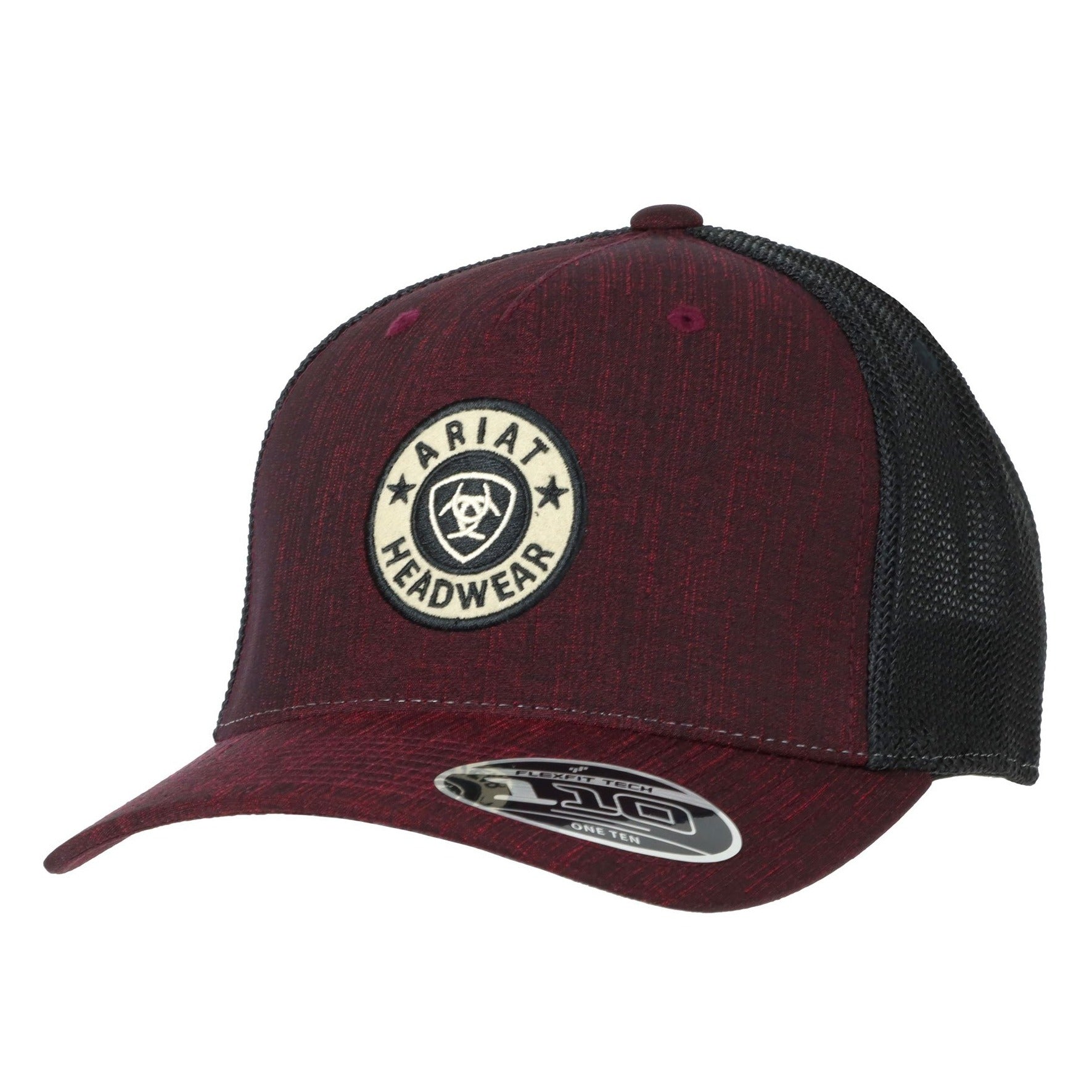 Ariat Wine Round Shield Patch Cap