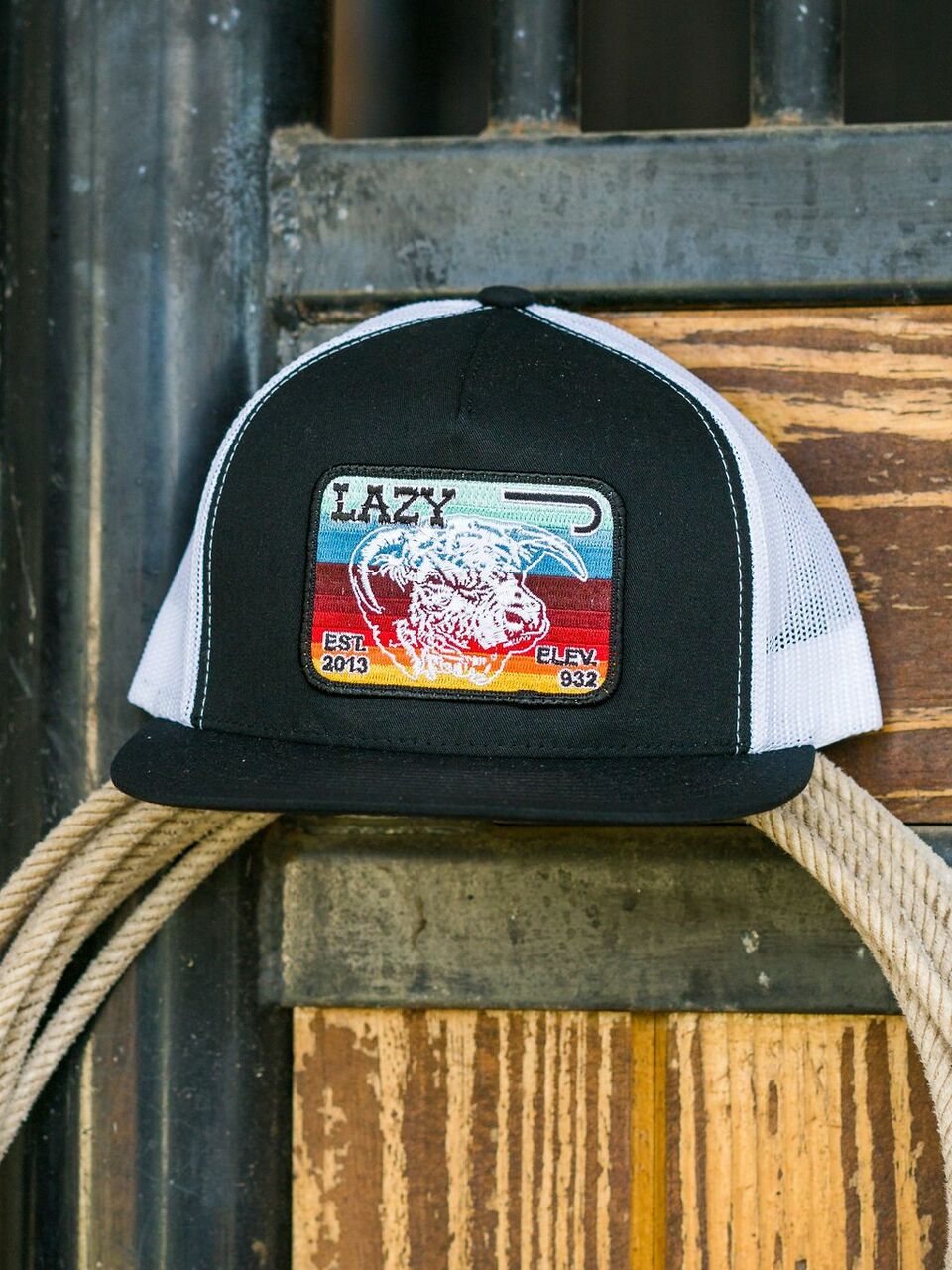 Lazy J Ranch Wear Black & White Serape Elevation Cap