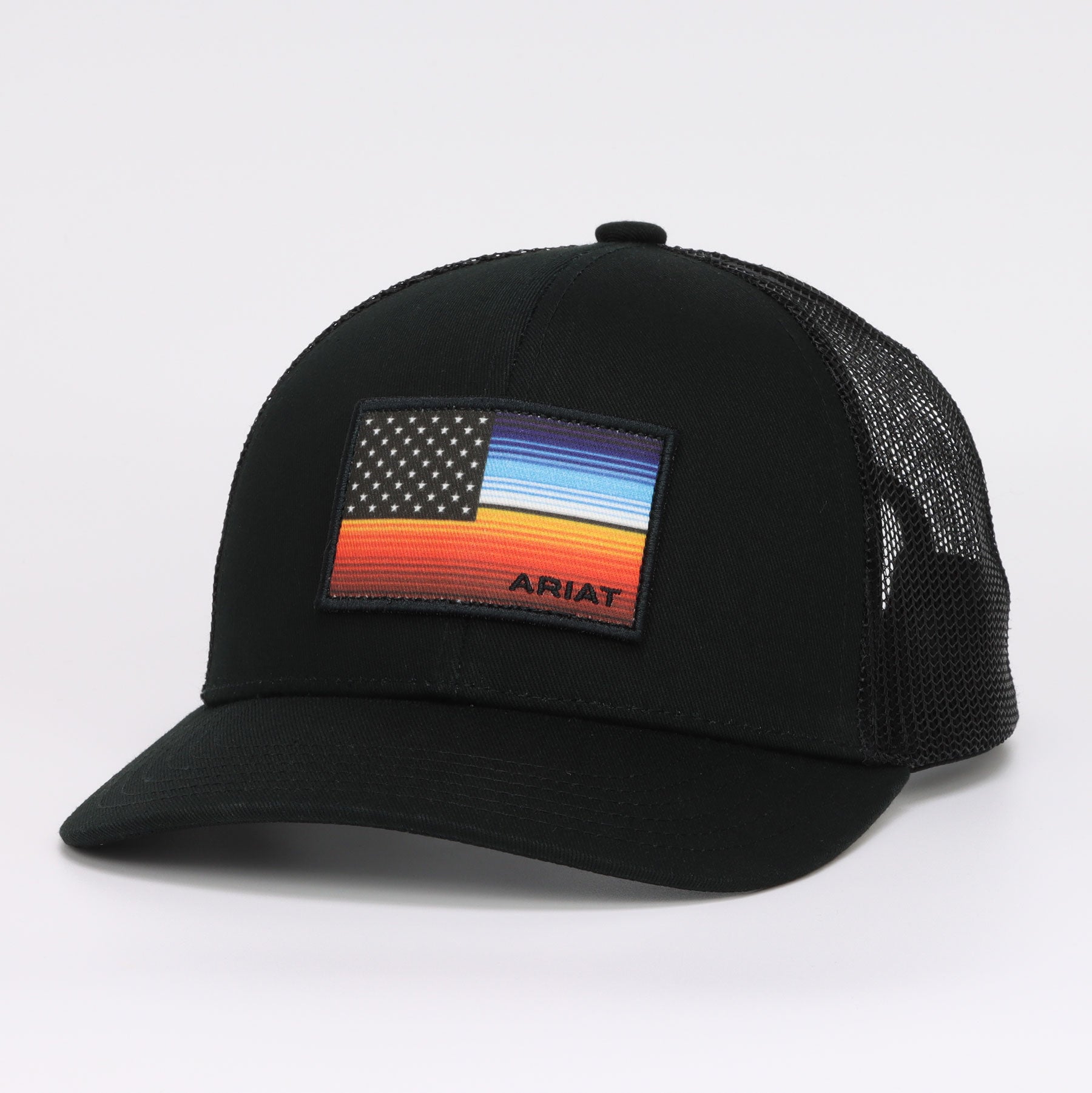 Ariat Black Serape Flag Patch Trucker Cap