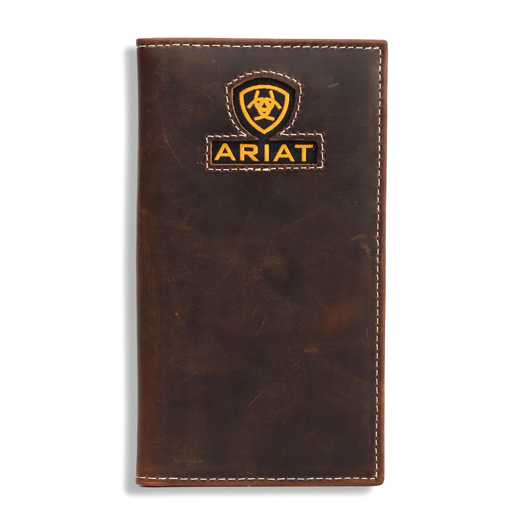 Ariat Medium Brown Ribbon Inlay Rodeo Wallet