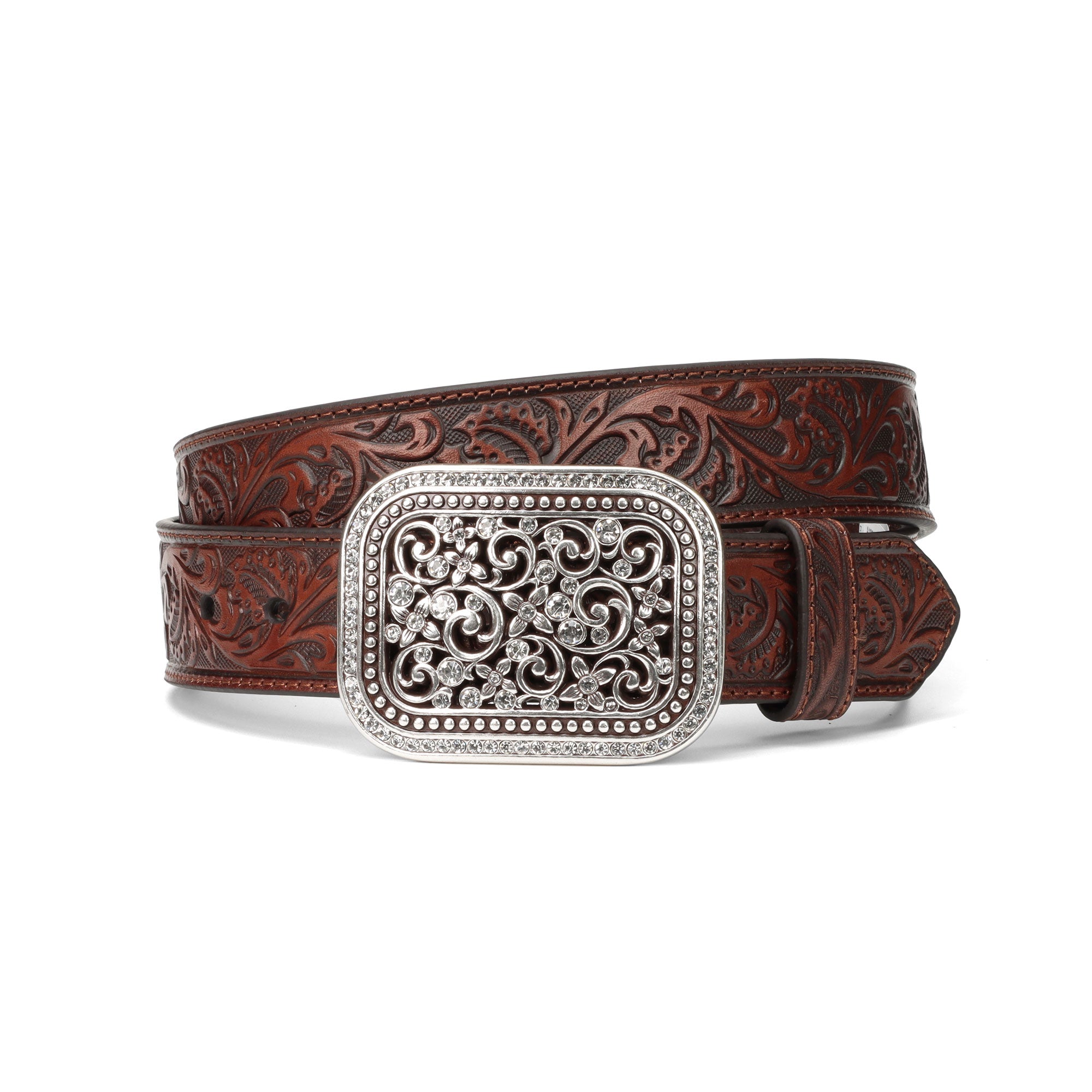 Ariat Women's Rhinestone Buckle Brown Belt