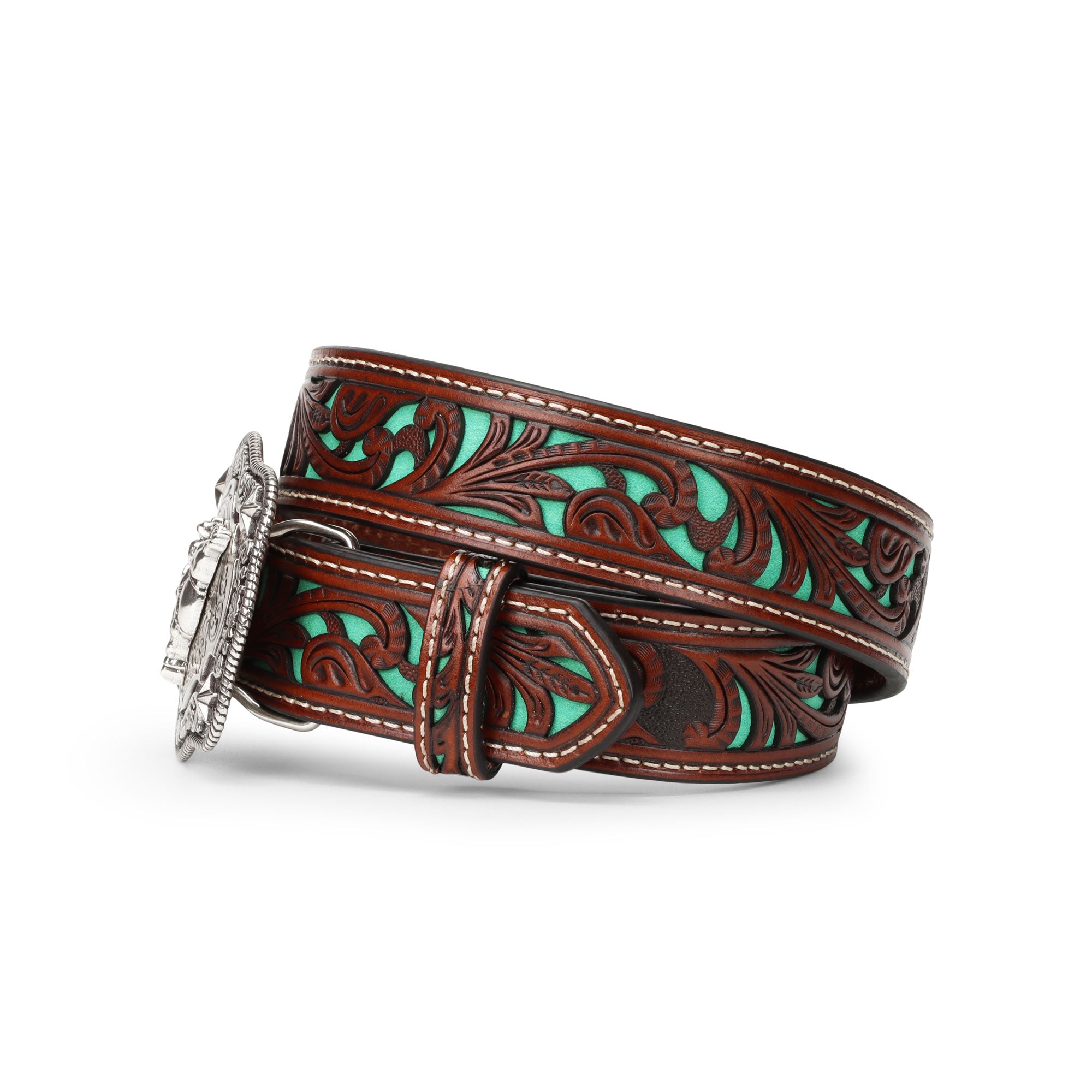 Nocona Youth Tooled Turquoise Belt