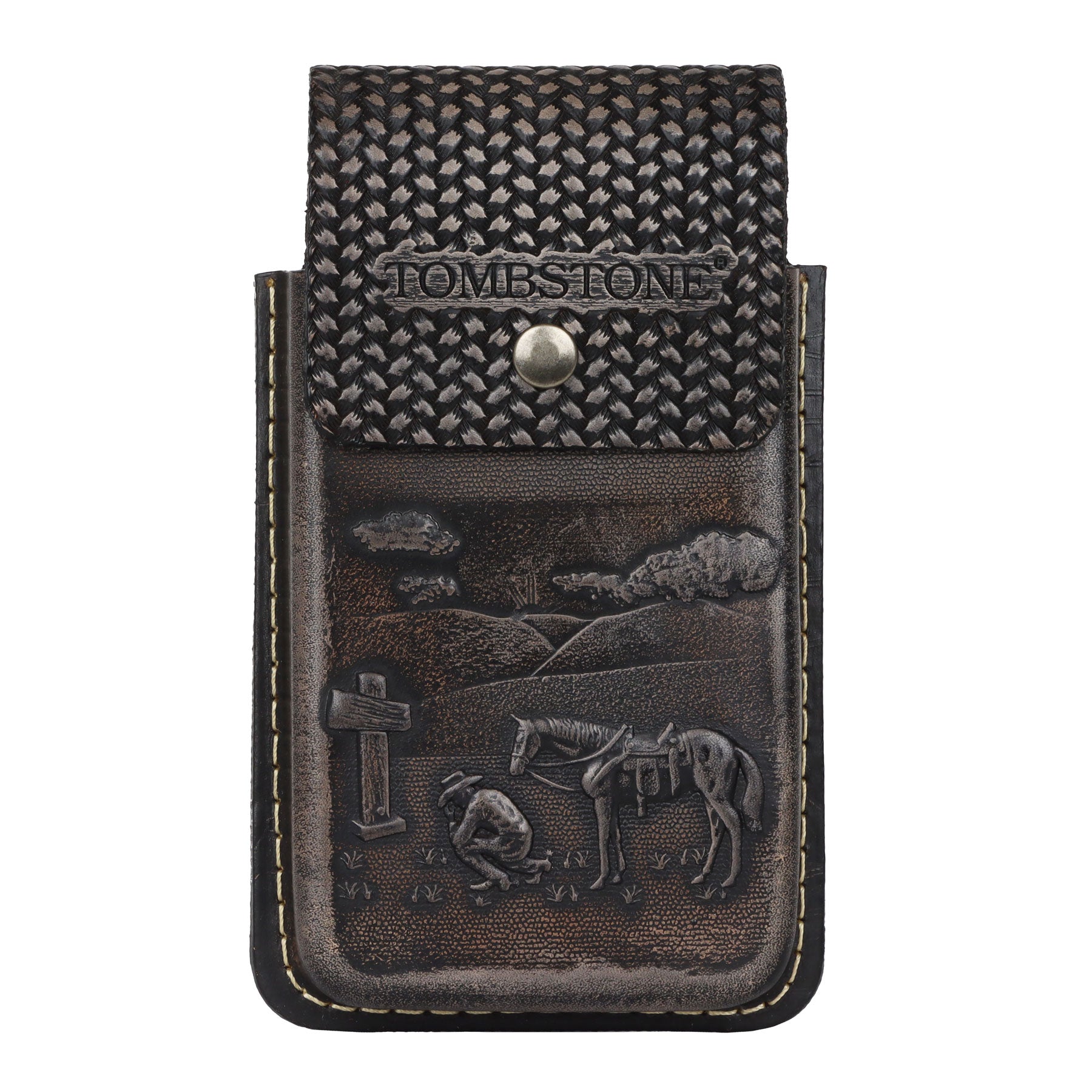 Tombstone Black Horse and Cross Phone Case