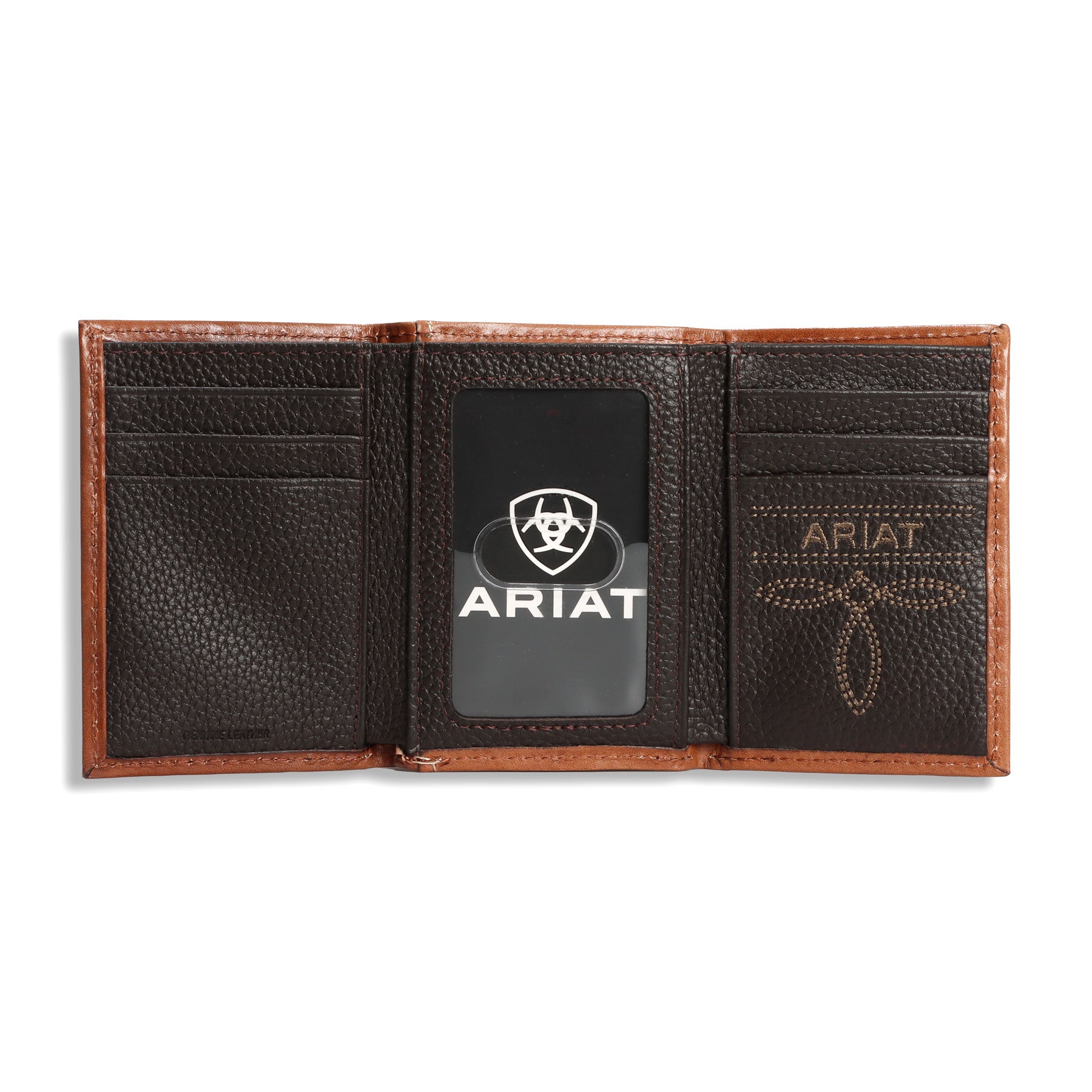 Ariat Tan Basketweave Trifold Wallet