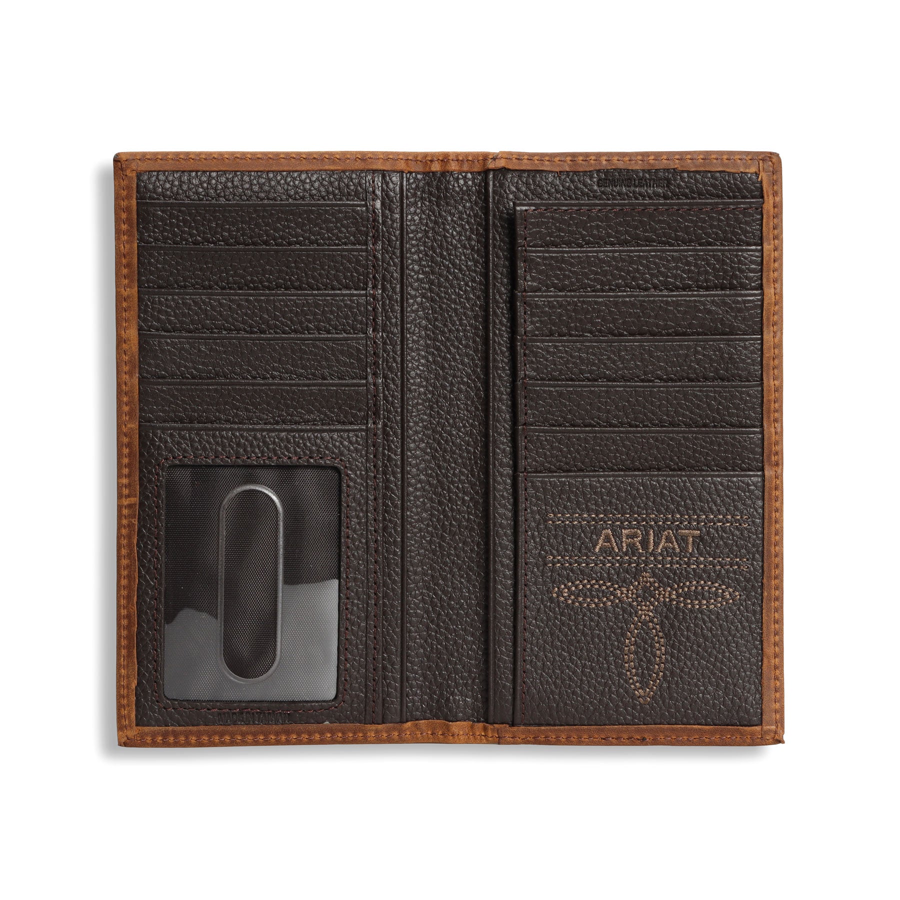 Ariat Medium Brown Perforated Rodeo Wallet