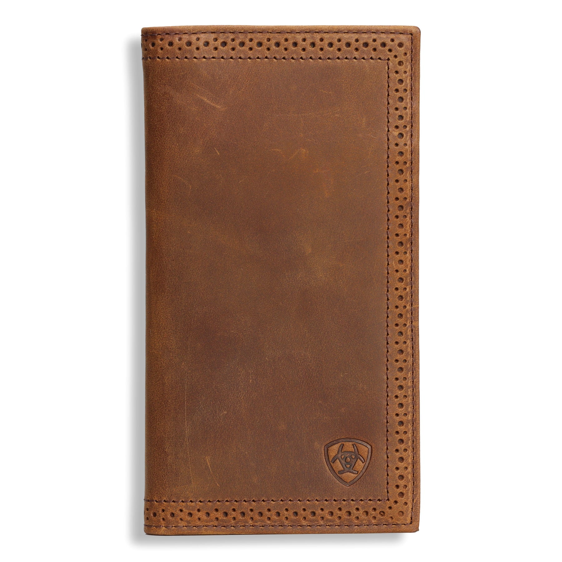 Ariat Medium Brown Perforated Rodeo Wallet