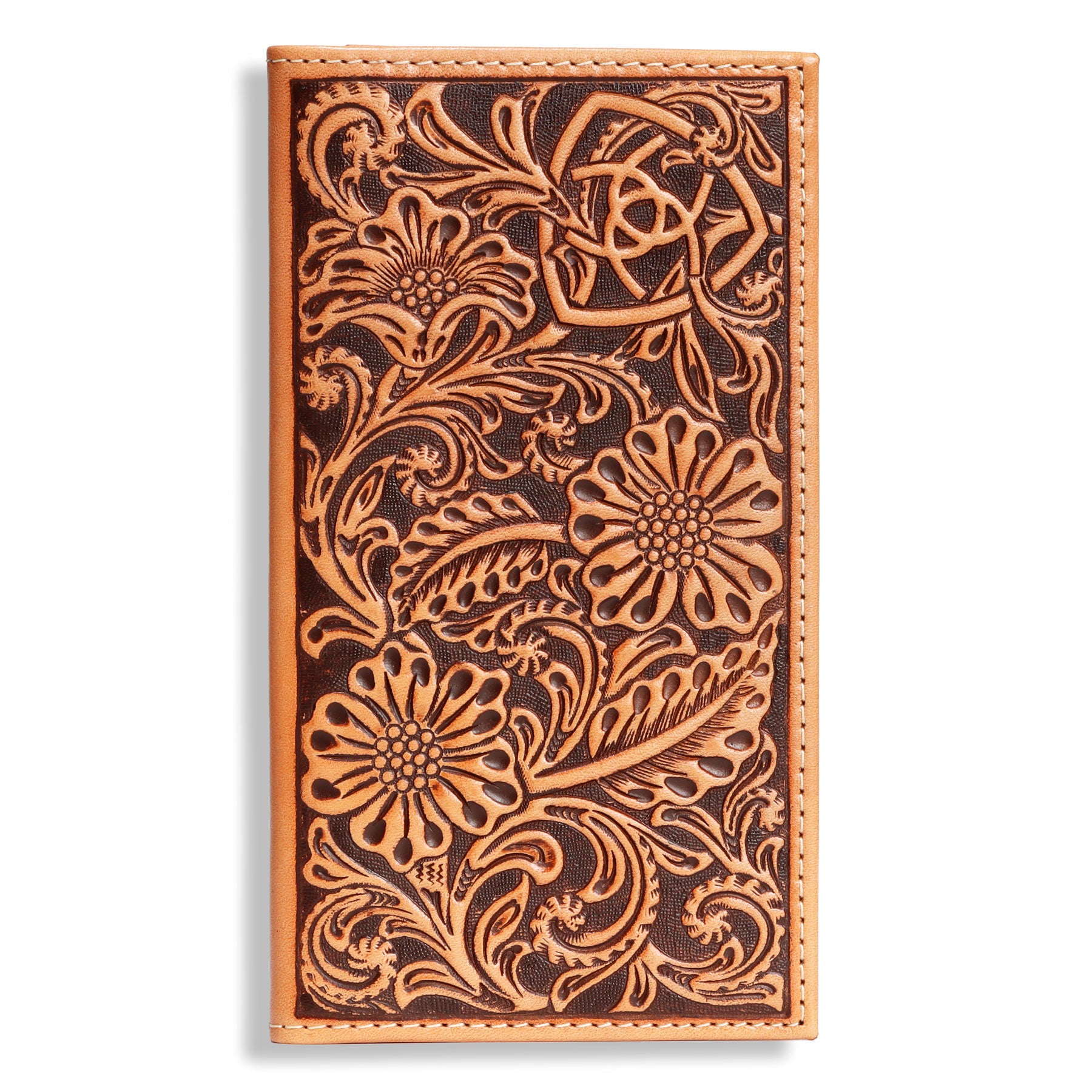 Ariat Tan Floral Embossed Rodeo Wallet